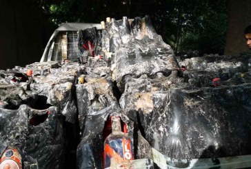 Truck loaded with 150 bottles of liquor captured
